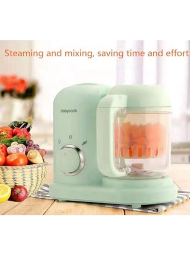 2-in-1 Baby Food Maker,Baby Food Blender Electric Steamer Food Supplement Cooking Mixing Mini Food Grinder Cooking，Green