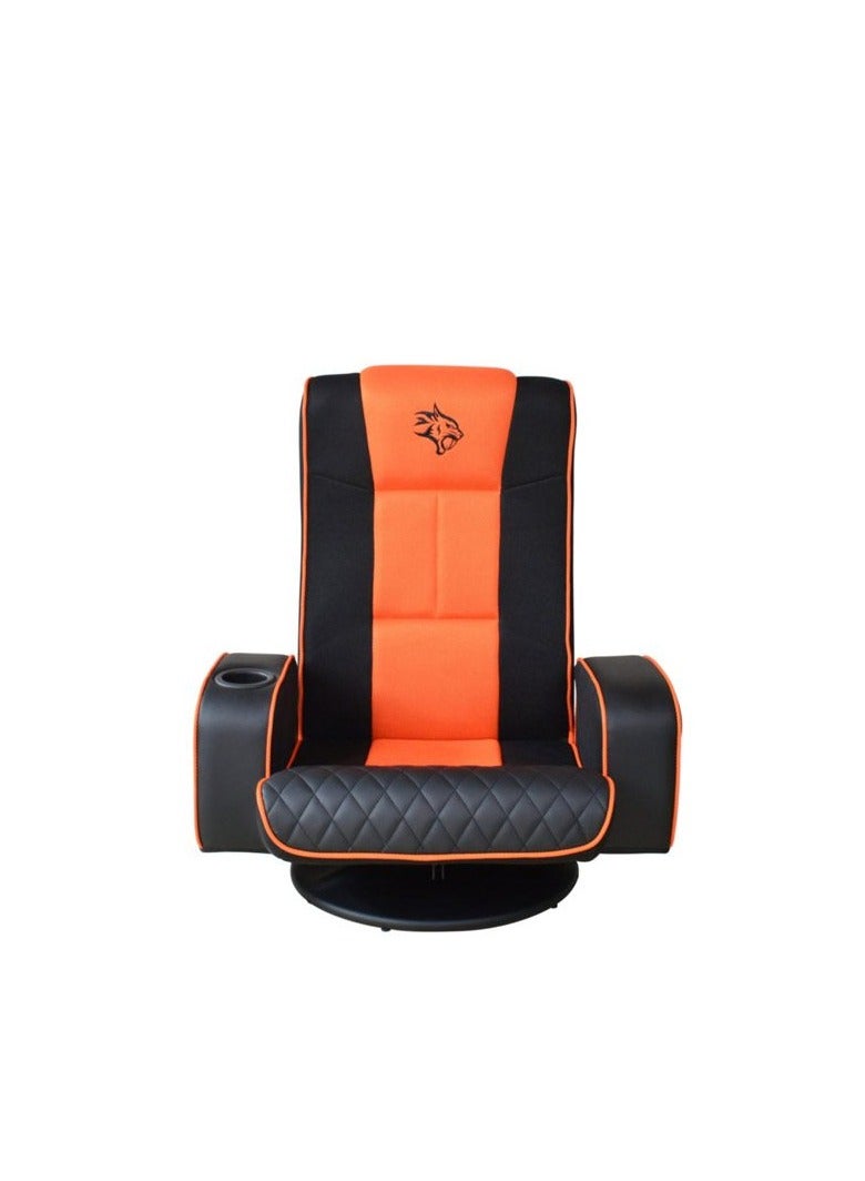 Porodo Gaming Predator Pro Gaming Seat with Armrest & Cupholder 360 Swivel – Black/Orange