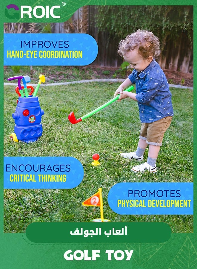 Golf Toy,Toddler Golf Set,Kids Golf Clubs with 4 Rods,3 Balls,Child Indoor & Outdoor Minigolf Play Game,Sport Indoor Outdoor Toys Play Set,Outdoor Golf Toys