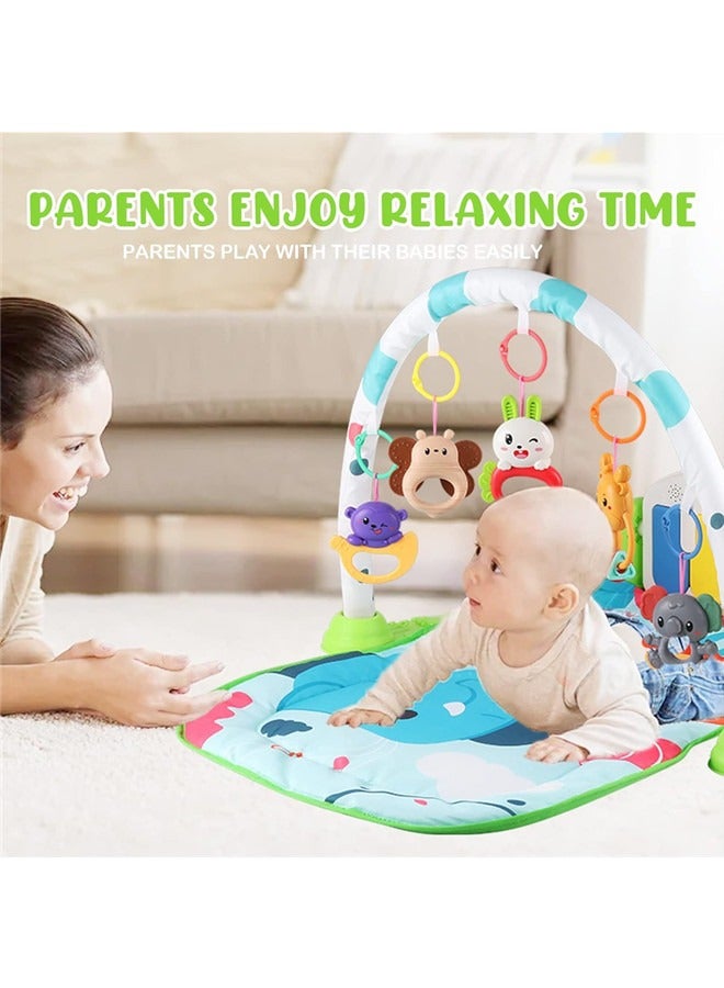 Play Mats for Baby Gyms, Kick and Play Piano Gym Mats, Detachable Tummy Time Mat with Music And Lights, Musical Electronic Learning Toys