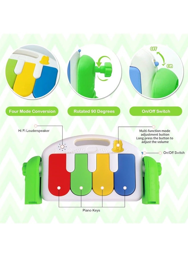 Play Mats for Baby Gyms, Kick and Play Piano Gym Mats, Detachable Tummy Time Mat with Music And Lights, Musical Electronic Learning Toys
