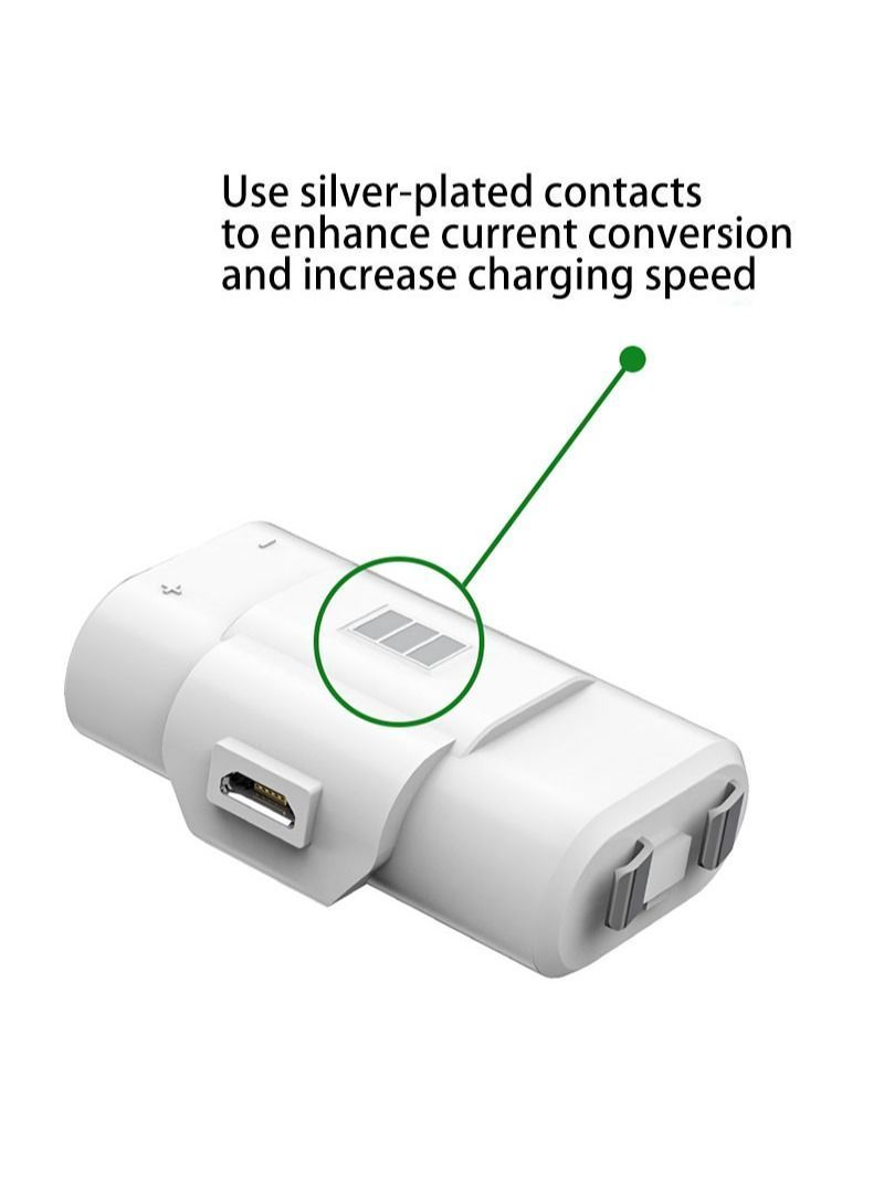 Battery Pack Compatible with Xbox One/Xbox One S/Xbox Elite/Xbox Series S/X Gamepads, 2 Rechargeable Packs Charging Cable and 4 Covers