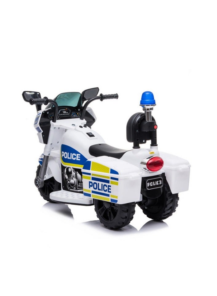 Police Powered Riding Motorbike - white