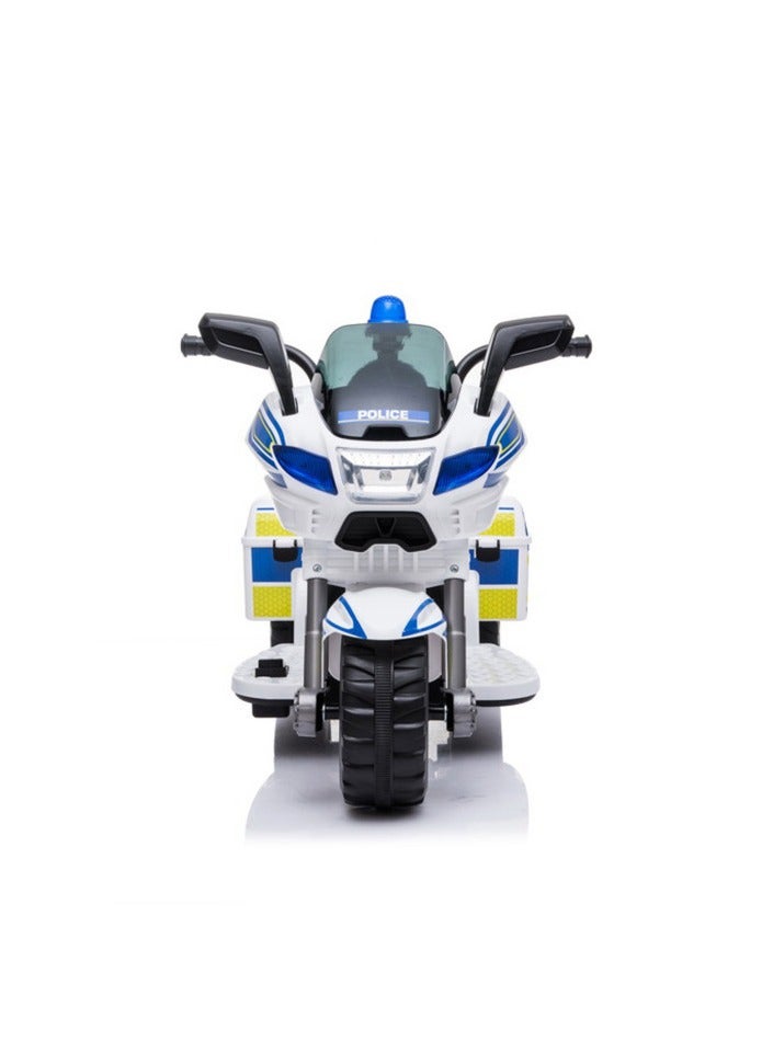 Police Powered Riding Motorbike - white