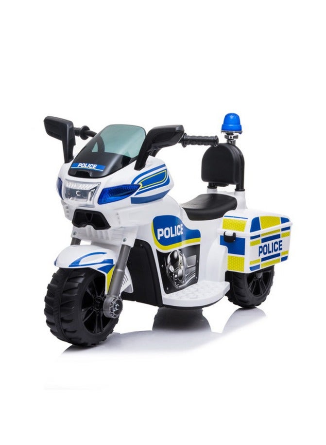 Police Powered Riding Motorbike - white