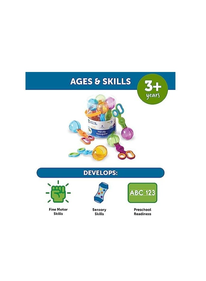 Learning Resources Handy Scoopers, Set Of 4 Fine Motor Skill Tools For Kids