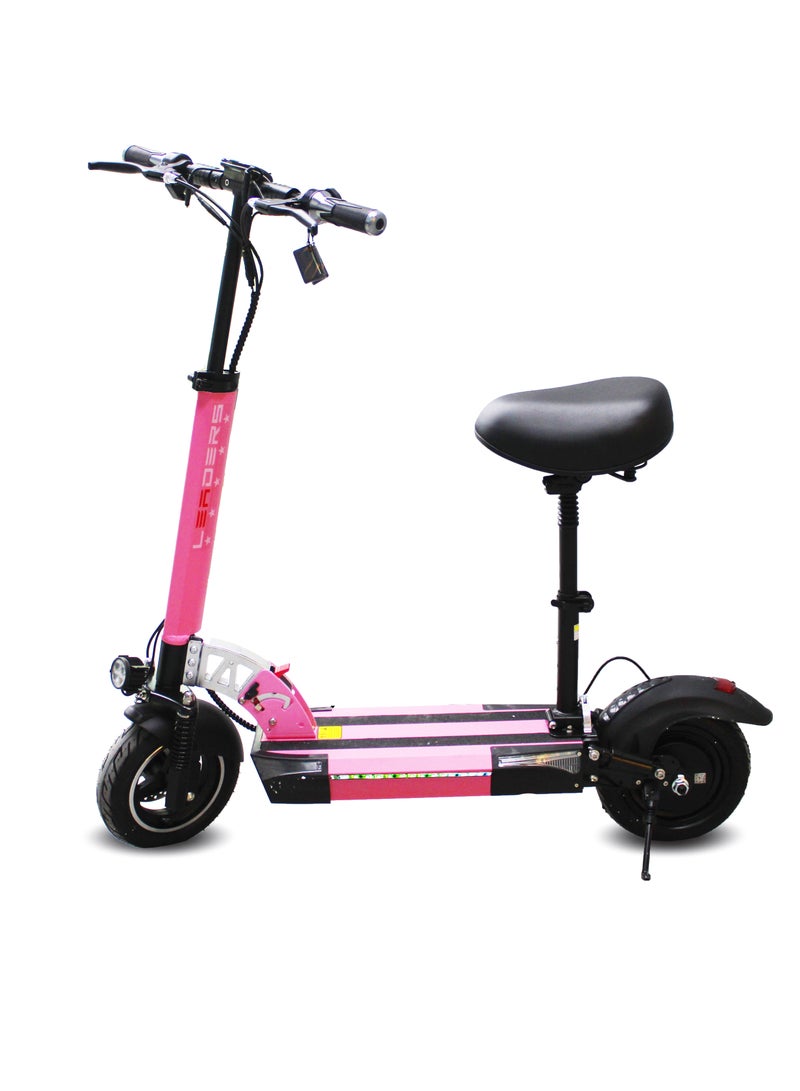 LEADERS Pink Stripe Electric Scooter  500W Motor 48V Battery 50KM/H with chair 10