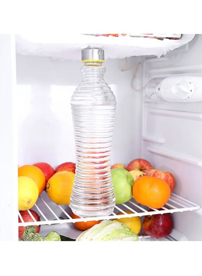 Glass Water Bottle Clear/Silver 1000ml