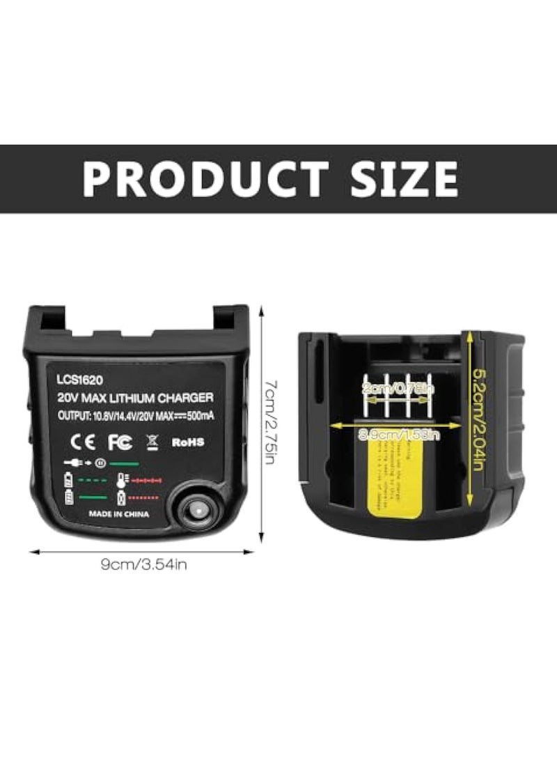 LithiumIon Battery Charger for Black & Decker, Fast Charger, 18V Lithium Ion Battery LBXR20 LBXR20-OPE LB20 LBX20 LBX4020 LB2X4020 LBXR2020-OPE, Replacement LCS1620 for Black & Decker