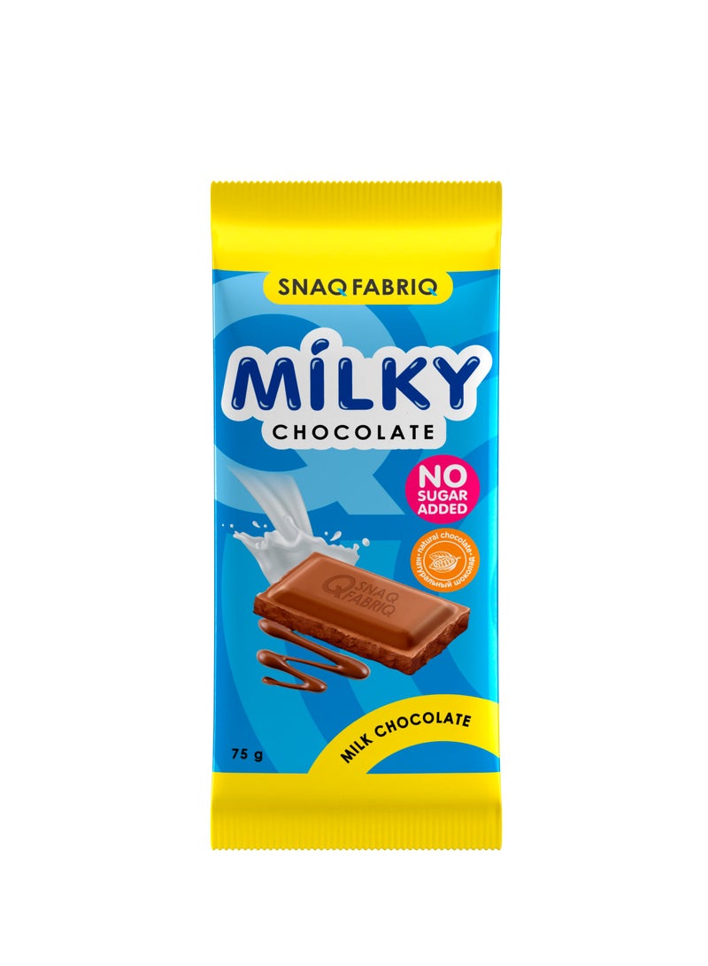 Snaq Fabriq Milky Chocolate (No sugar Added) 4x75g (Per Box 4 Pieces)300g