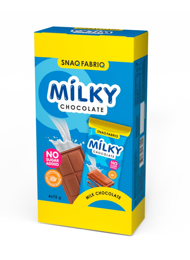 Snaq Fabriq Milky Chocolate (No sugar Added) 4x75g (Per Box 4 Pieces)300g