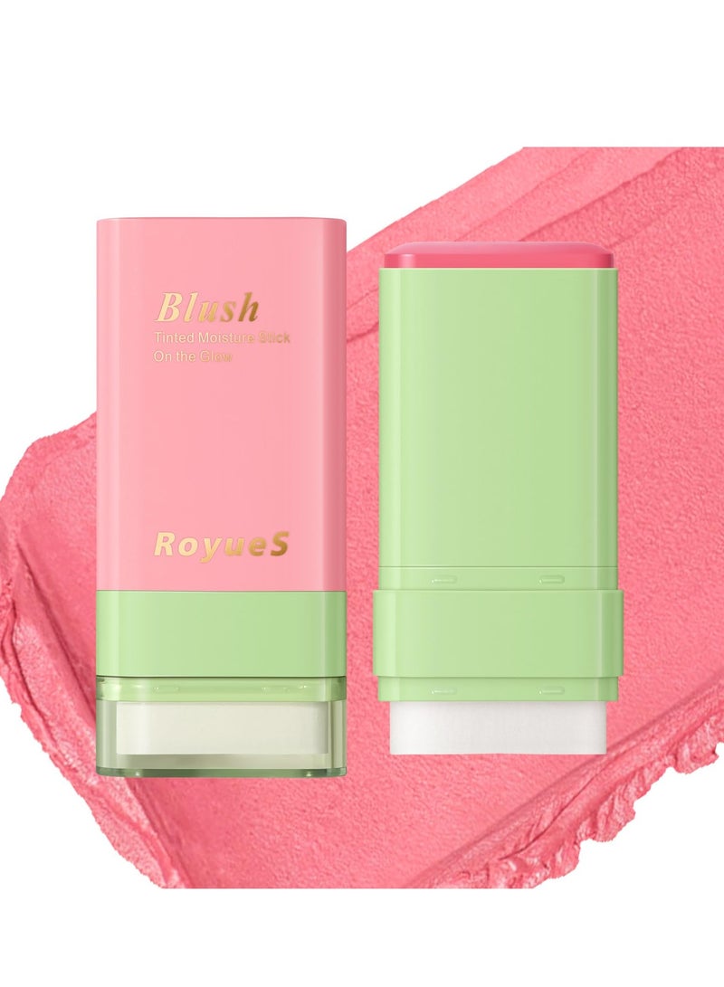 Makeup Blush Stick, Multi-use Makeup Blush Stick for Cheeks Eyes Lips, Moisturizing Natural Matte Blush Makeup,Waterproof Natural Nude Makeup, Suitable for All Skin, Pink