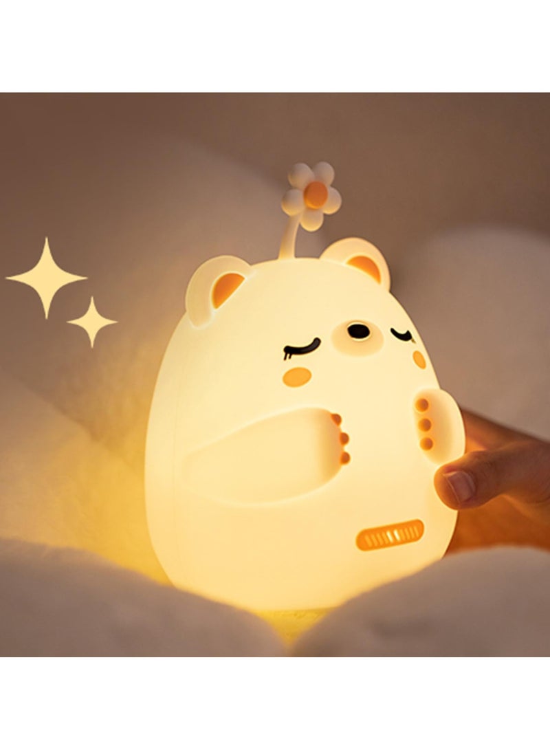 Bear Lamp, Silicone Magical Glow Cute Bear Lamps, USB Rechargeable Bear Night Light, Kids Room Bear Lighting for Birthday Gifts, Bedside Kawaii Lamp, Children Room, Living Room and Bedroom