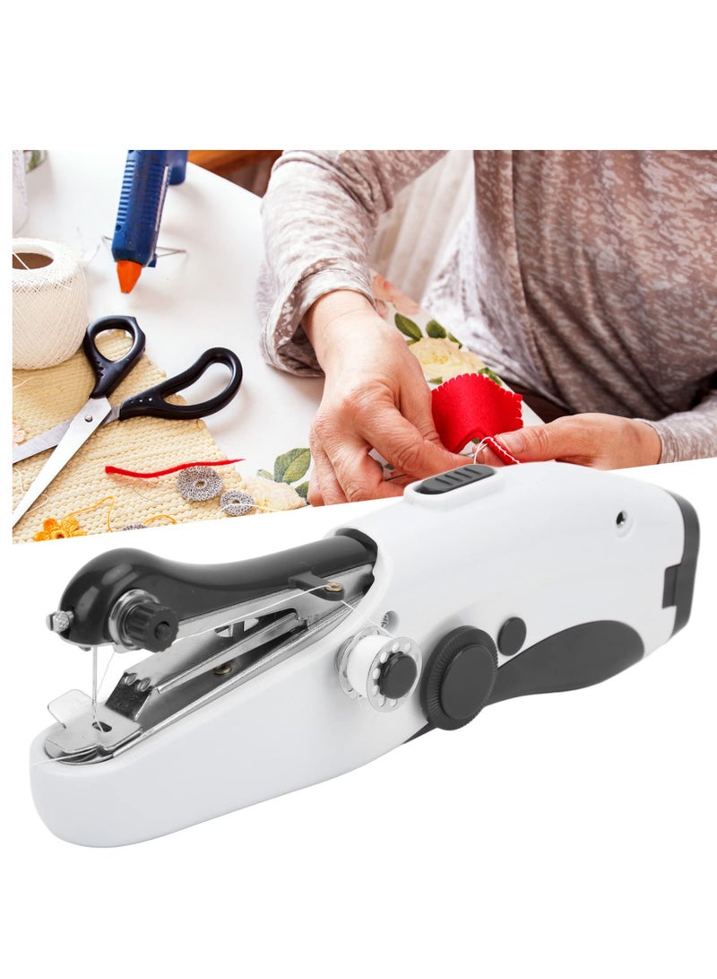 Handheld Sewing Machine, Hand Sewing Tool with Sewing Kit Mini Portable Sewing Machine Home Quick Repair and Sewing Craft Essentials Easy to Use and Fast Sewing (Black)