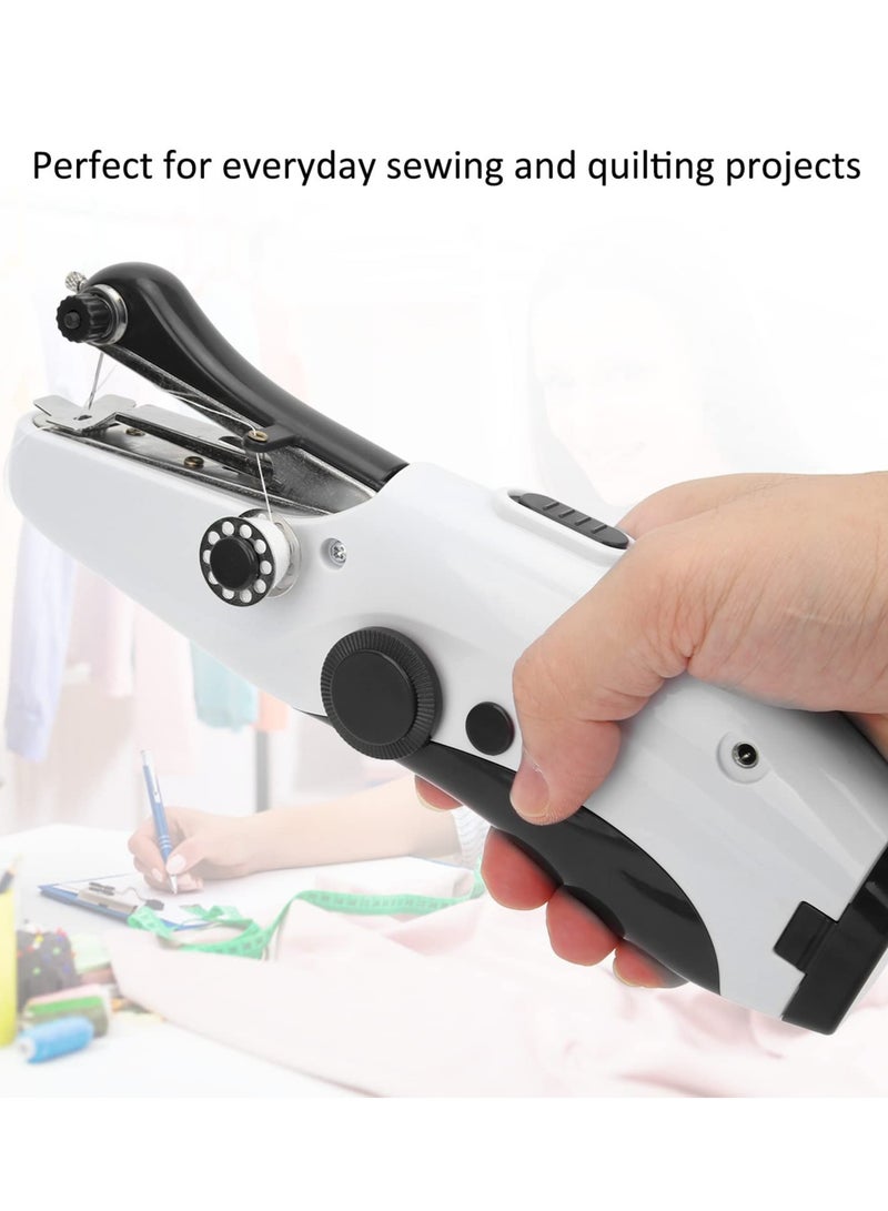 Handheld Sewing Machine, Hand Sewing Tool with Sewing Kit Mini Portable Sewing Machine Home Quick Repair and Sewing Craft Essentials Easy to Use and Fast Sewing (Black)