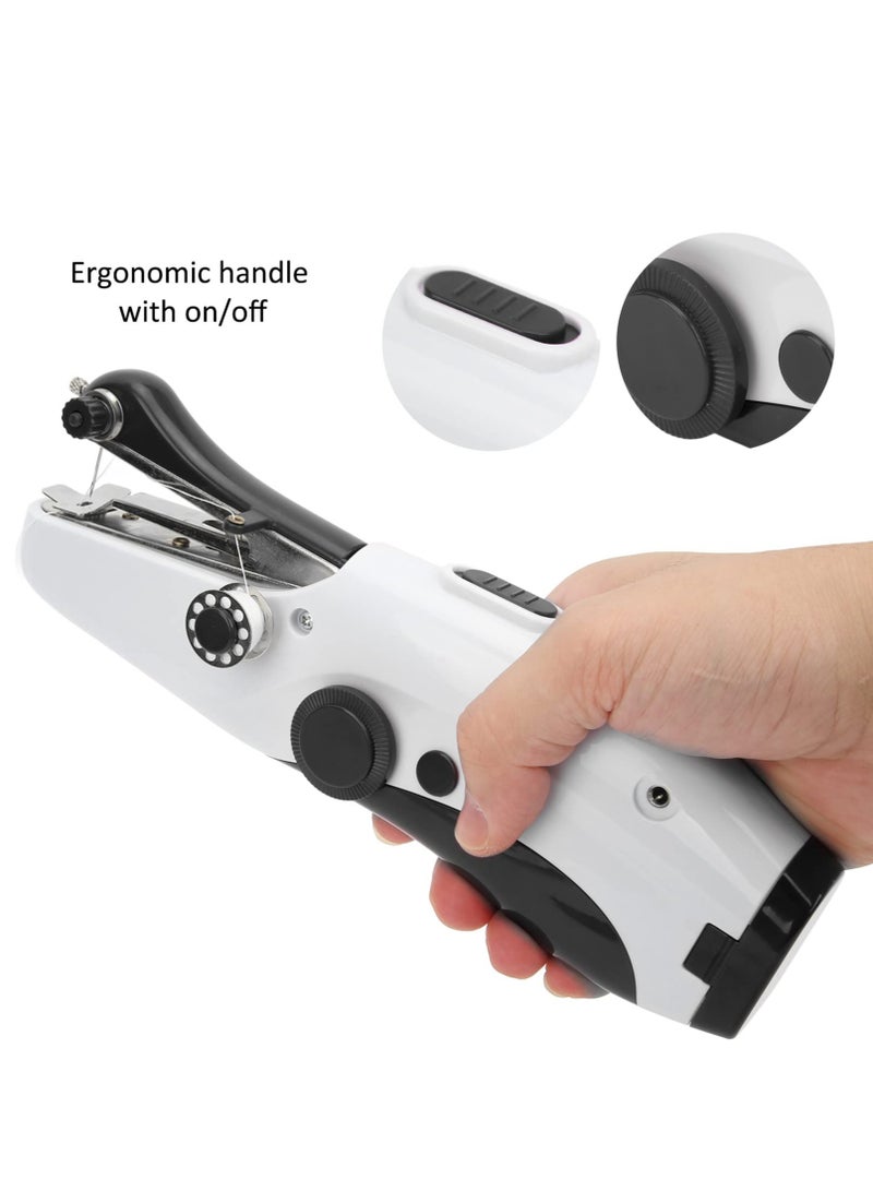 Handheld Sewing Machine, Hand Sewing Tool with Sewing Kit Mini Portable Sewing Machine Home Quick Repair and Sewing Craft Essentials Easy to Use and Fast Sewing (Black)