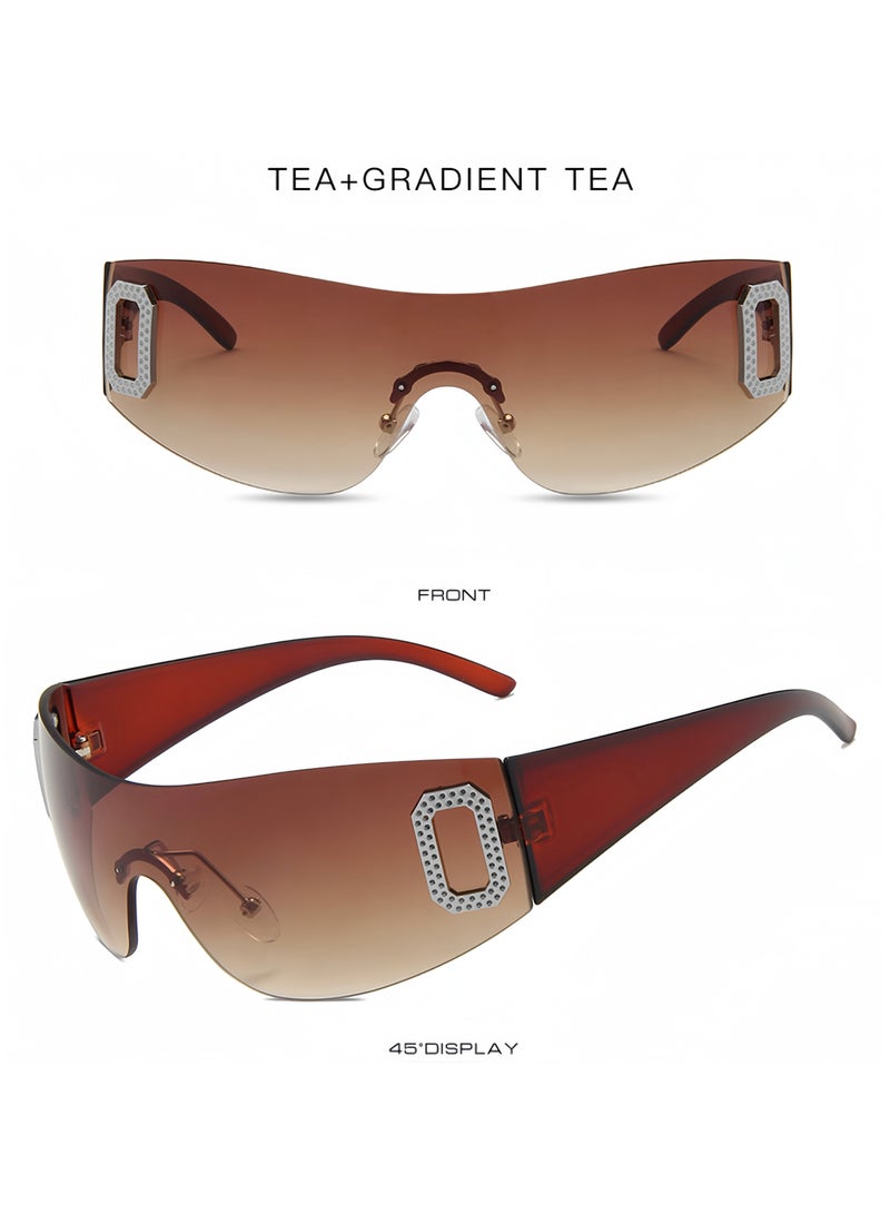 New Borderless Y2K Fashion Internet Celebrity Sunglasses(Red)