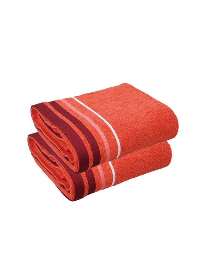 2 Piece Bath Towel 450 GSM 100% Cotton Terry 90x165 cm -Soft Feel Super Absorbent Quick Dry