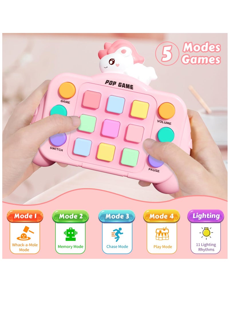 Fast Push Game Fidget Toys, Upgraded Flashing Handheld Game Sensory Toys for Kids, Light up Pop Game Sensory Fidget Stem Toys for Kids Ages 3-12 for Boys and Girls Birthday Gift,Batteries not included