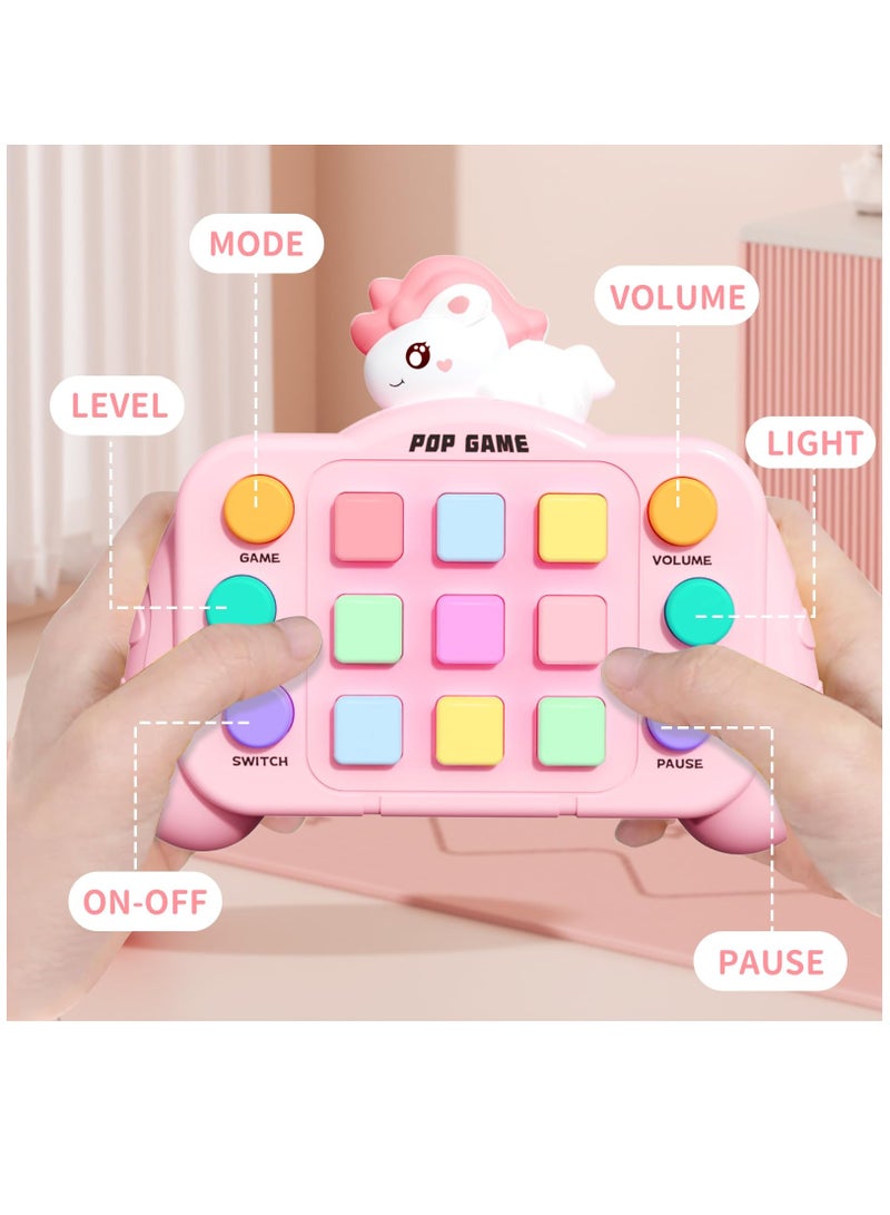 Fast Push Game Fidget Toys, Upgraded Flashing Handheld Game Sensory Toys for Kids, Light up Pop Game Sensory Fidget Stem Toys for Kids Ages 3-12 for Boys and Girls Birthday Gift,Batteries not included