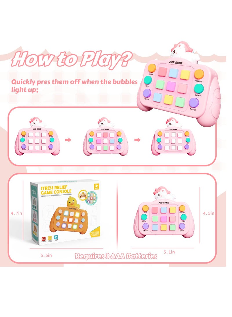 Fast Push Game Fidget Toys, Upgraded Flashing Handheld Game Sensory Toys for Kids, Light up Pop Game Sensory Fidget Stem Toys for Kids Ages 3-12 for Boys and Girls Birthday Gift,Batteries not included