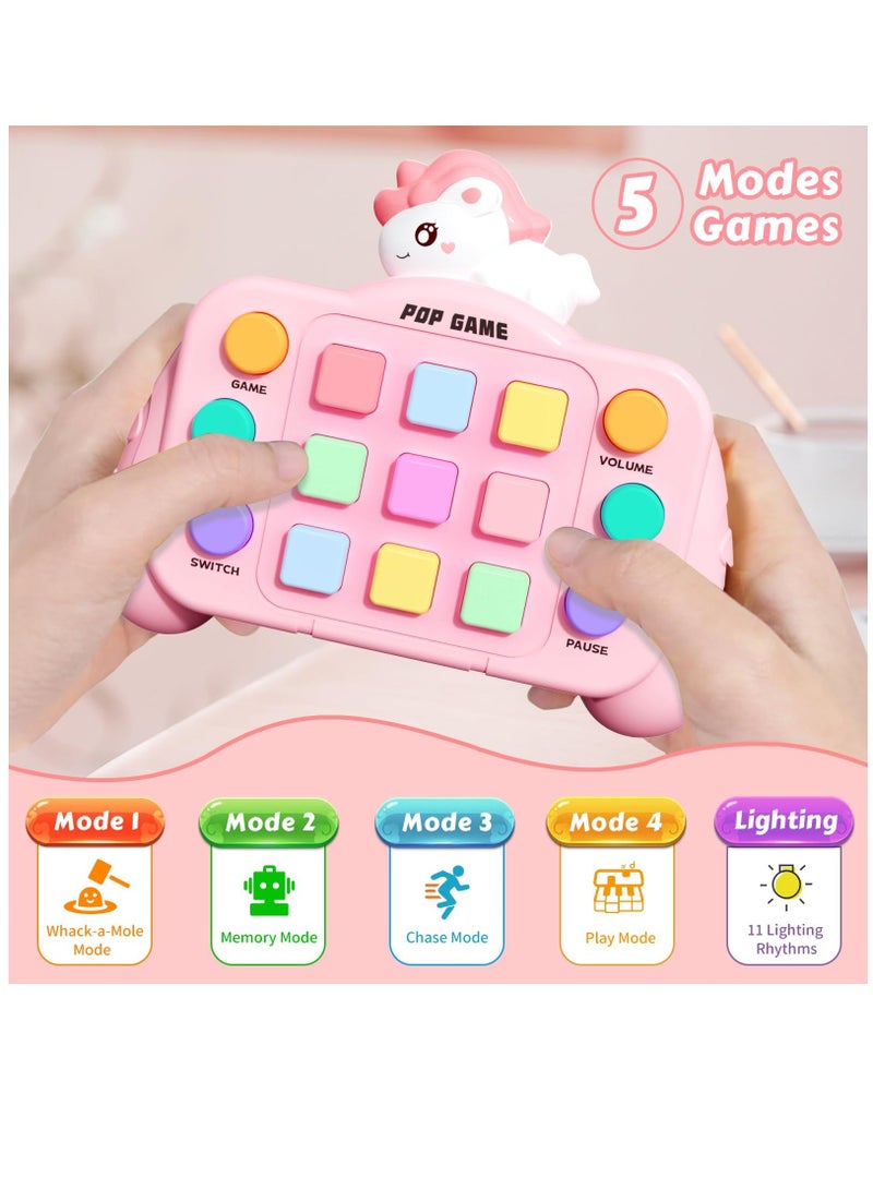 Fast Push Game Fidget Toys, Upgraded Flashing Handheld Game Sensory Toys for Kids, Light up Pop Game Sensory Fidget Stem Toys for Kids Ages 3-12 for Boys and Girls Birthday Gift,Batteries not included