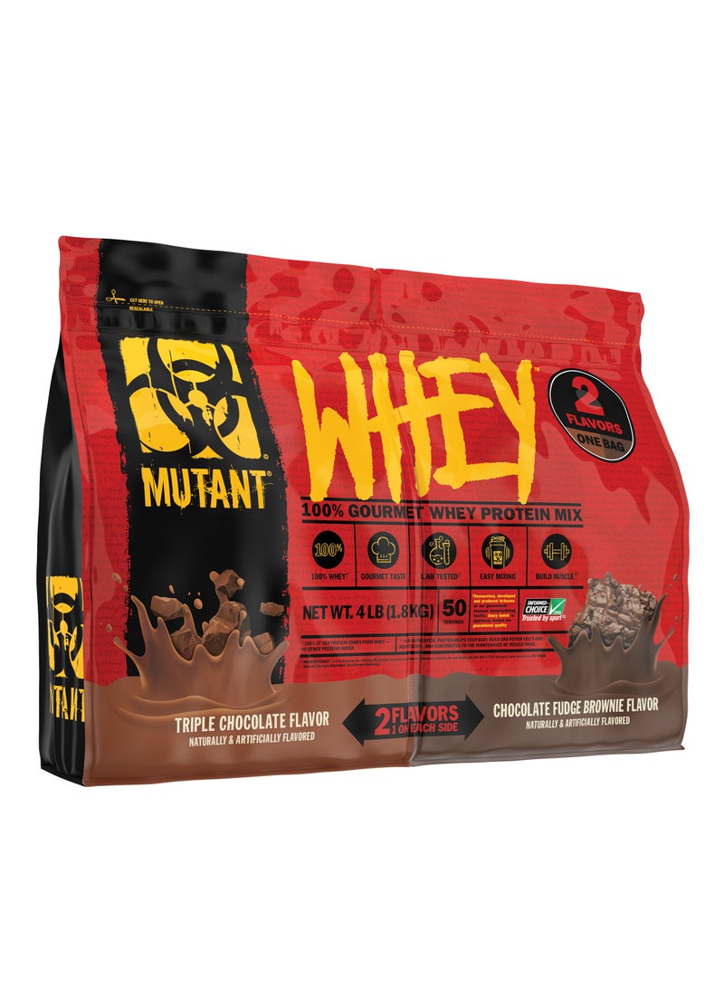 WHEY 1.8kg (4lbs) Dual Chamber - Triple Chocolate & Chocolate Fudge Brownie