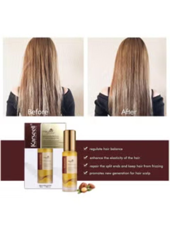 Karseell Collagen Hair Treatment - Deep Repair Mask 500ml - Maca Oil Hair Serum for Dry Damaged Hair 50ml - All Hair Types