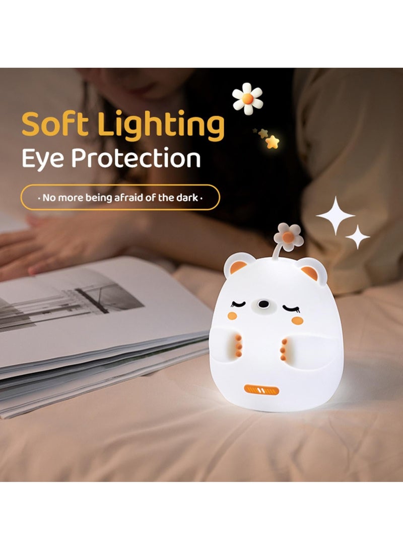 Bear Lamp, Silicone Magical Glow Cute Bear Lamps, USB Rechargeable Bear Night Light, Kids Room Bear Lighting for Birthday Gifts, Bedside Kawaii Lamp, Children Room, Living Room and Bedroom