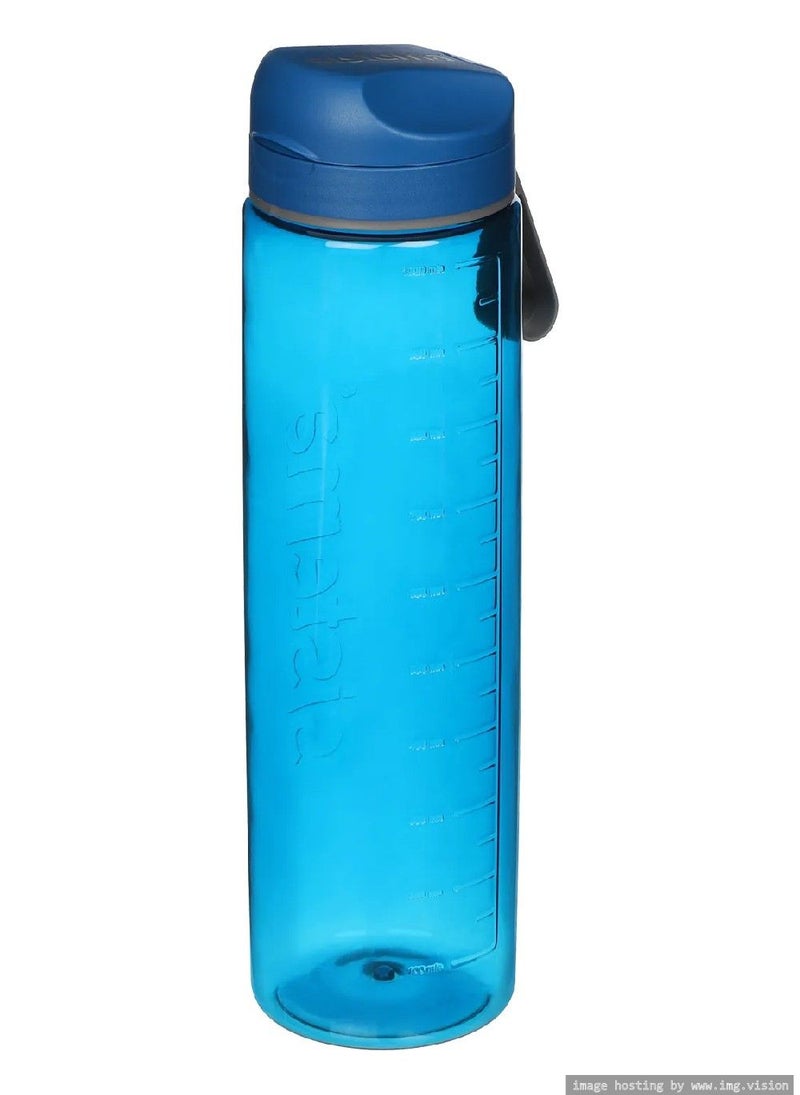 Sistema 1 Liter Tritan Bottle, sleek design made of high-quality plastic has easy opener with wide mouth sipper, leak proof & impact resistant, BPA Free. Blue