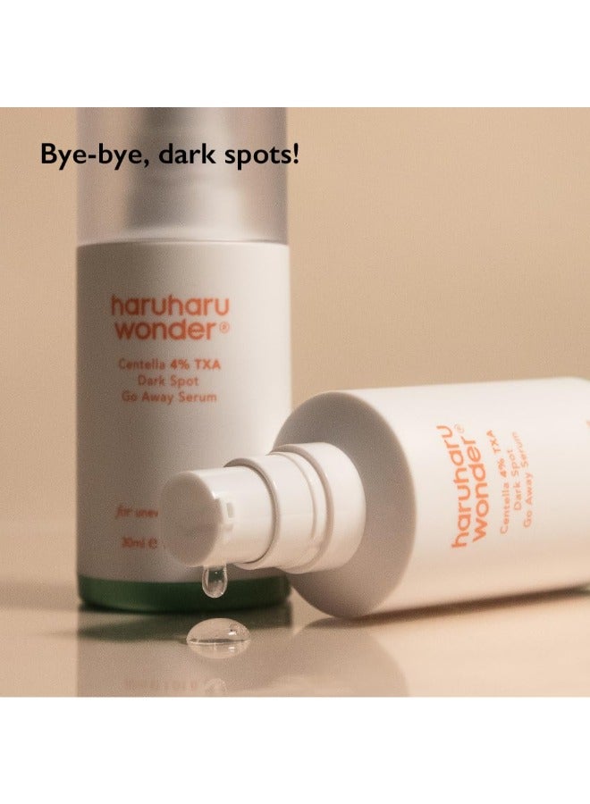 Haruharu Wonder Dark Spot Go Away Serum, Centella 4% Tranexamic Acid, Vitamin C, Discoloration Correcting Serum, Hyperpigmentation and Even Skin Tone (30 ml)