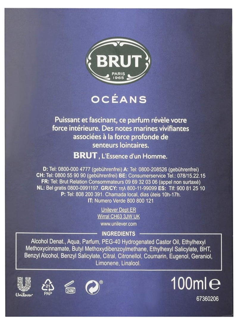 Oceans Eau De Toilette Spray By Faberge 3.4 oz