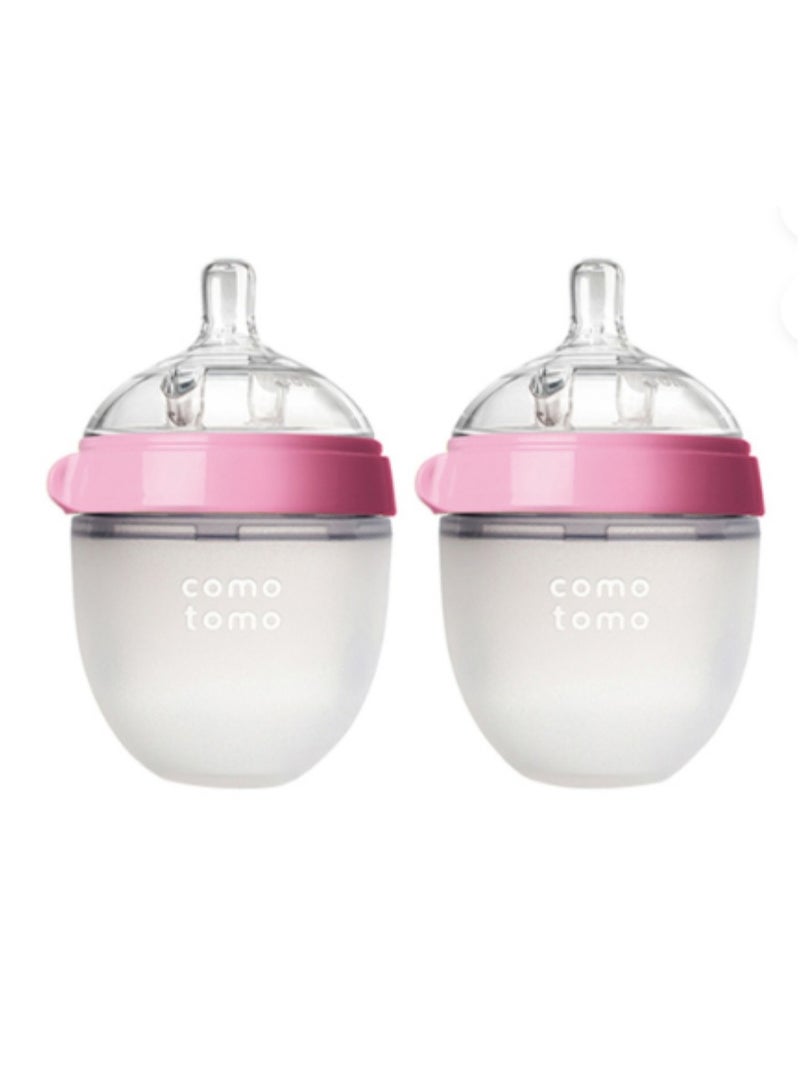 Natural Feel Baby Bottle Double Pack Pink 150ML