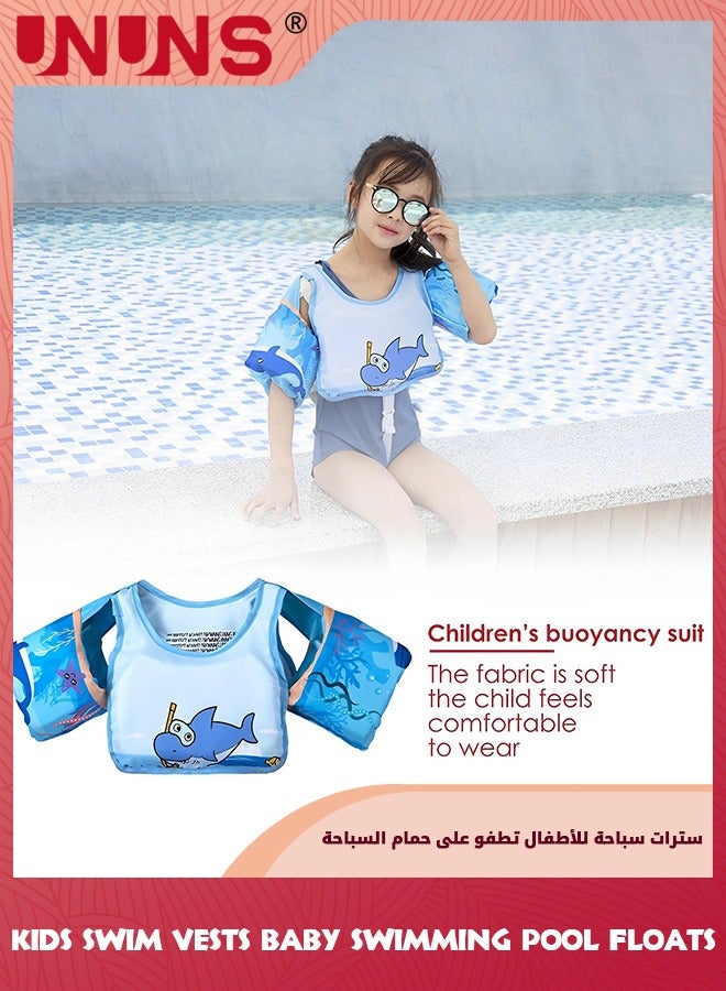 Swim Vest Kids,Toddler Floats With Shoulder Harness Arm Wings,Swimming Training Kit With Buoyancy Vest,Swim Pool Noodle Water Float,Noseclip And Earplugs,Safety Drifting Floating Swimming Aid