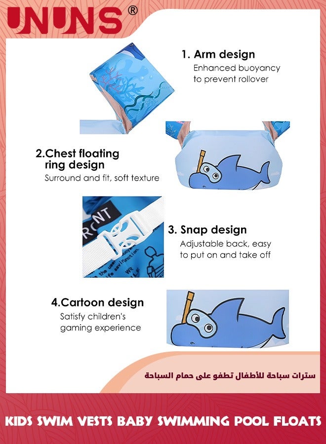 Swim Vest Kids,Toddler Floats With Shoulder Harness Arm Wings,Swimming Training Kit With Buoyancy Vest,Swim Pool Noodle Water Float,Noseclip And Earplugs,Safety Drifting Floating Swimming Aid