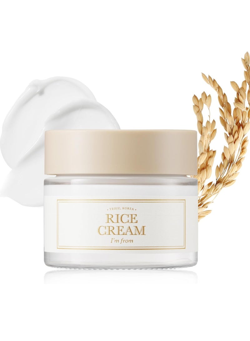 I'm from Rice Cream 1.69 Ounce, 41% Rice Bran Essence with Ceramide, Glowing Look, Improves Moisture Skin Barrier, Nourishes Deeply, Smoothening to Even Out Skin Tone, K Beauty