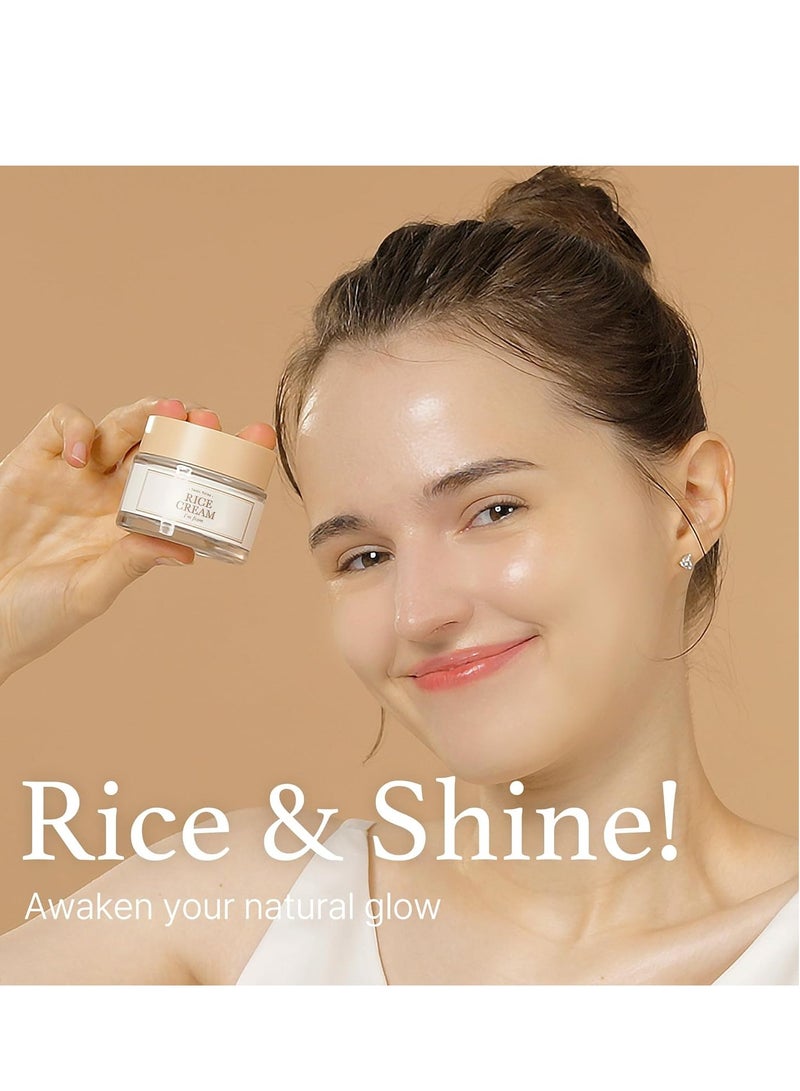 I'm from Rice Cream 1.69 Ounce, 41% Rice Bran Essence with Ceramide, Glowing Look, Improves Moisture Skin Barrier, Nourishes Deeply, Smoothening to Even Out Skin Tone, K Beauty