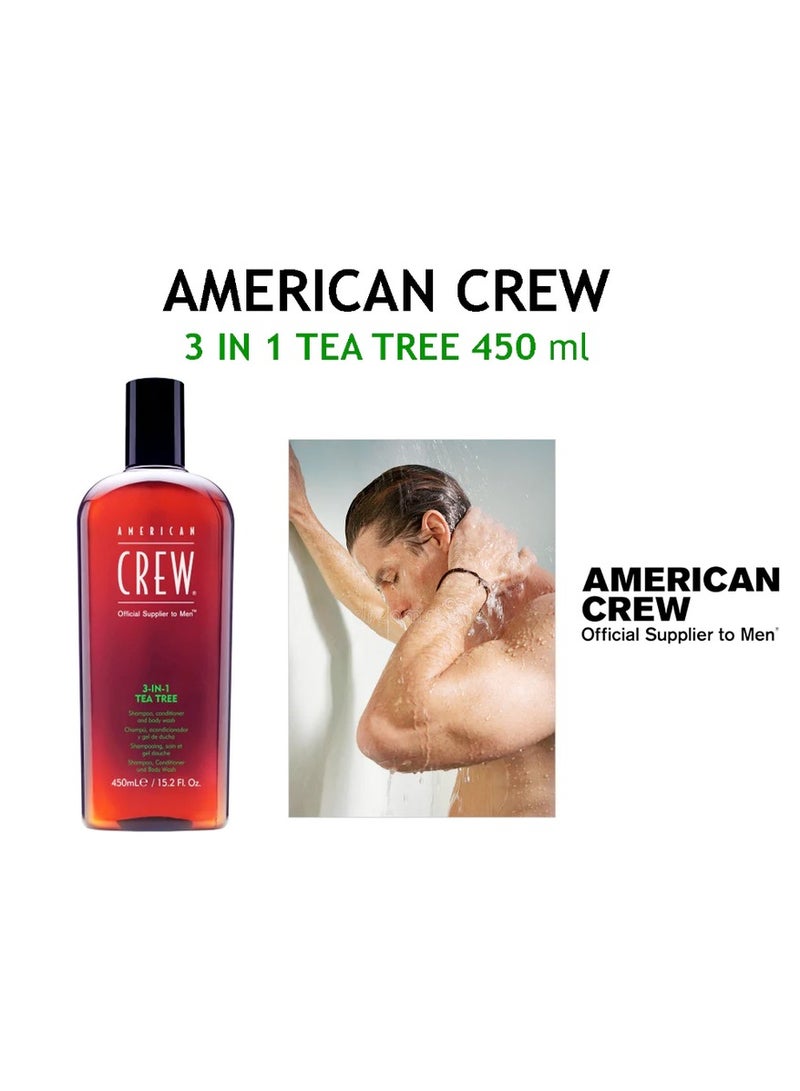 American Crew 3in1 Tea Tree Shampoo, 450ml