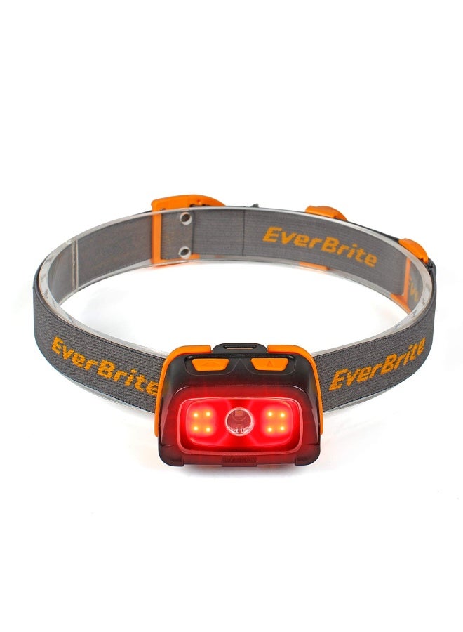 Headlamp - 300 Lumens Headlight With Red Green Light And Tail Light 7 Lighting Modes Perfect For Trail Running Camping Hiking And More Adjustable Headband 3 Aaa Batteries Included