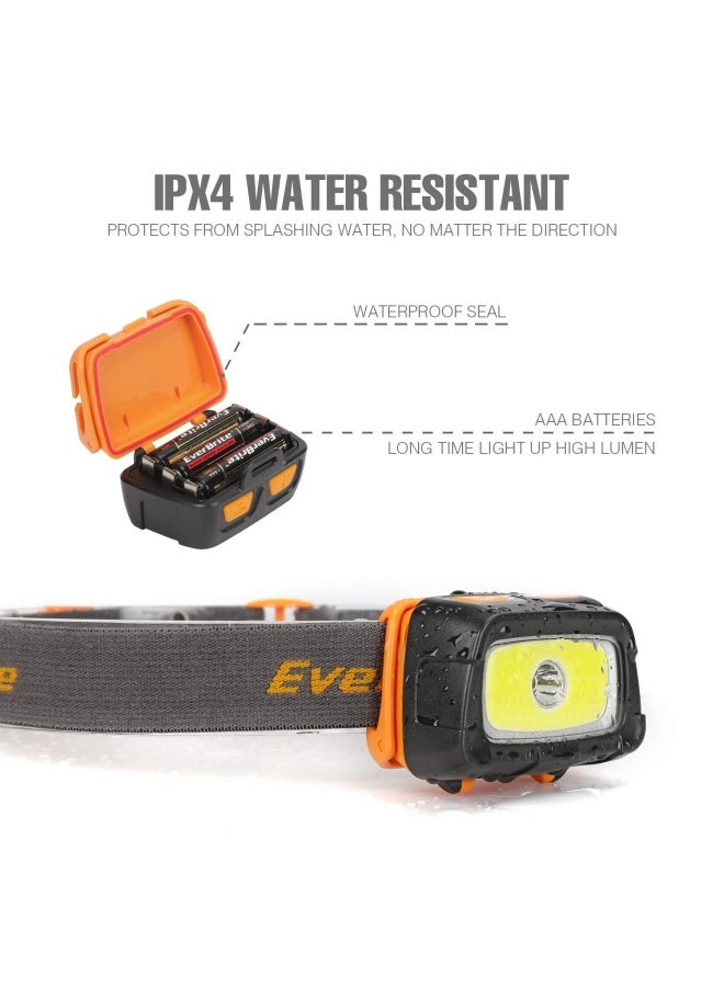 Headlamp - 300 Lumens Headlight With Red Green Light And Tail Light 7 Lighting Modes Perfect For Trail Running Camping Hiking And More Adjustable Headband 3 Aaa Batteries Included