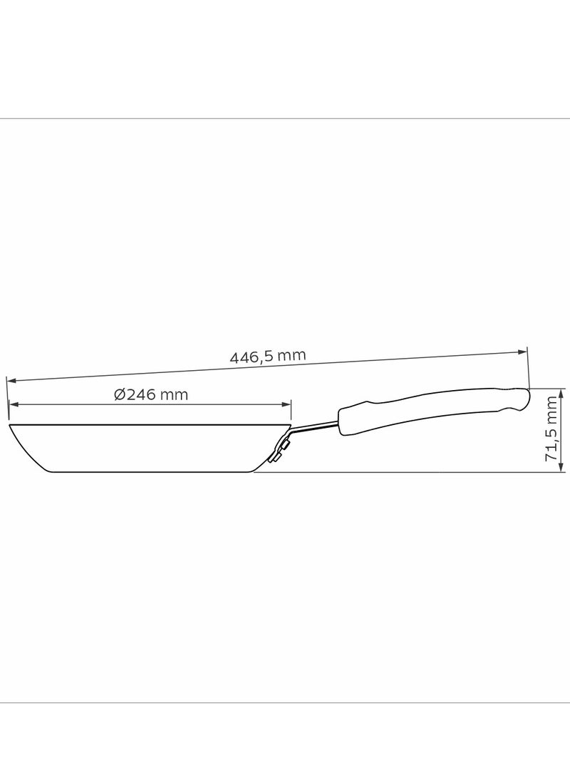 Made Brazil Professional 24cm 1.3L Aluminum Frying Pan with Interior Starflon Premium PFOA Free Nonstick Coating and Brushed Exterior Finish