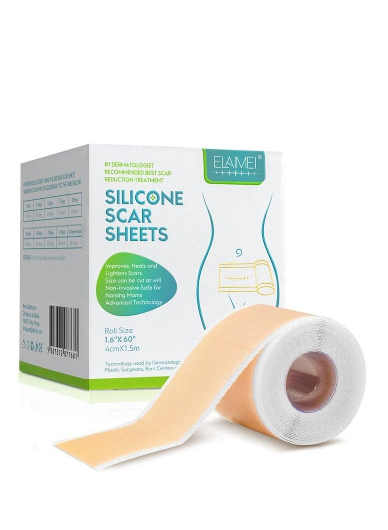 1.5m Professional Grade Silicone Scar Treatment Sheets Roll,Removes Scars Caused by C-Section, Surgery, Burn, Acne, Stretch Marks