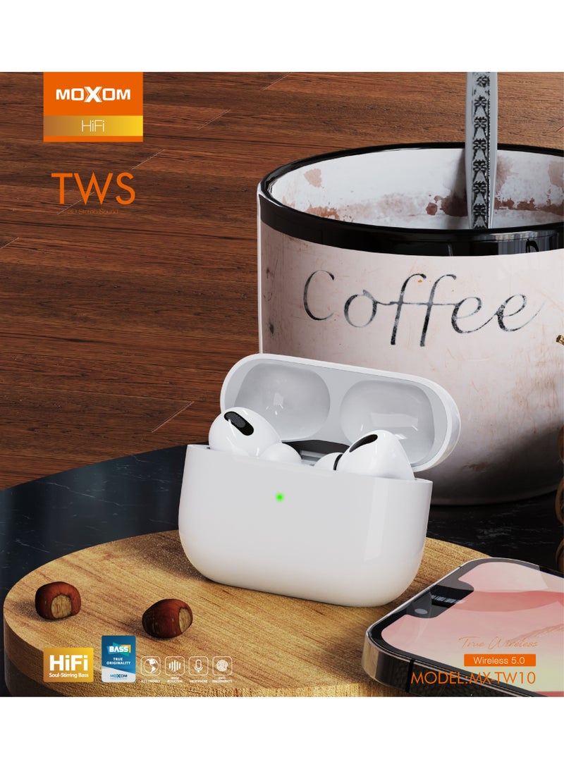Pro TWS Earbuds Bass Bluetooth 5.0 True Wireless Headphone with 300mAh Charging Case and Stereo Sound MX TW10