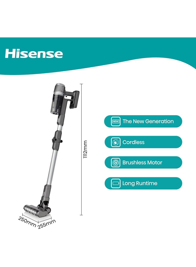 Cordless Broom Vacuum Cleaner - 3-in-1 Magic with Long Runtime, Brushless Motor & Washable Filter 400 W HVC6464A ‎Anthracite