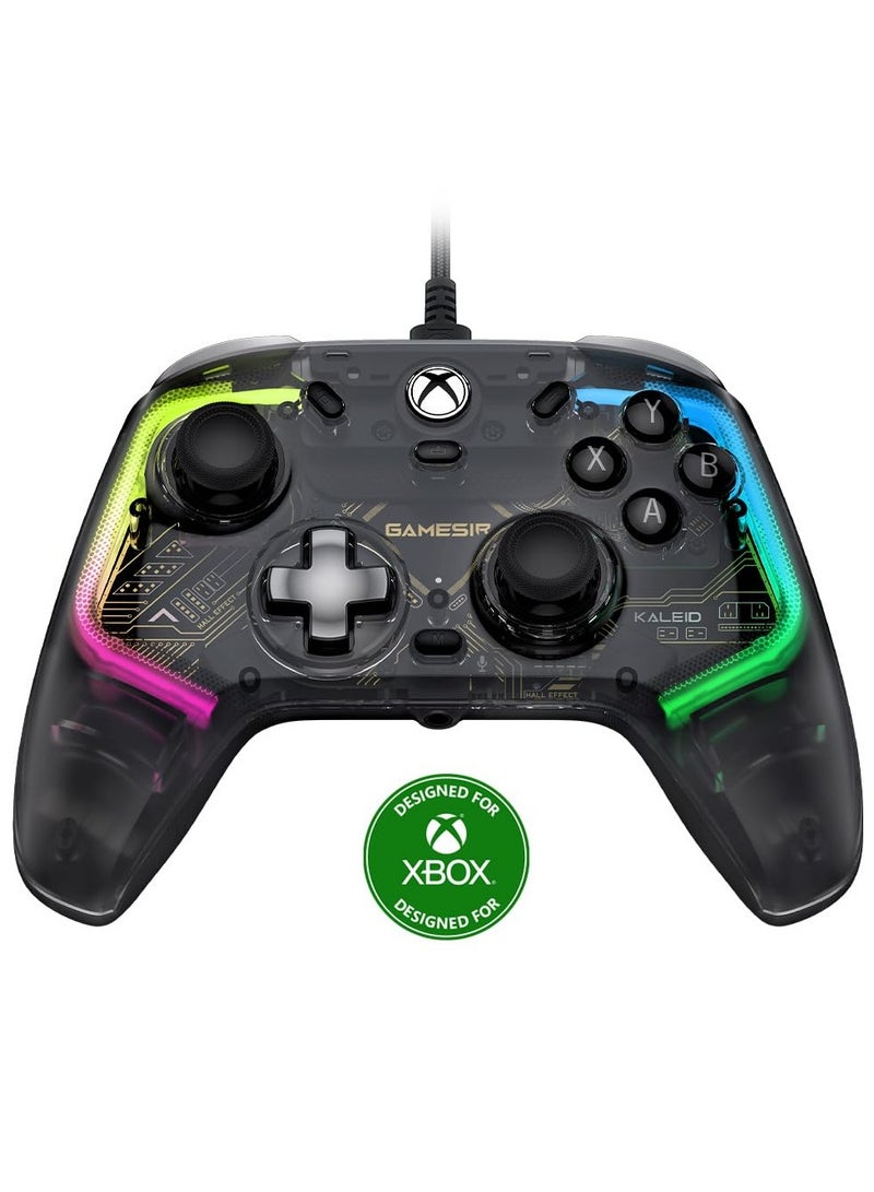 K1 Kaleid Wired Controller for Xbox Series X|S, Xbox One,Windows 10/11 & Steam, Plug and Play Gaming Gamepad, Transparent Video Game Controller with Hall Effect Joysticks/Hall Trigger