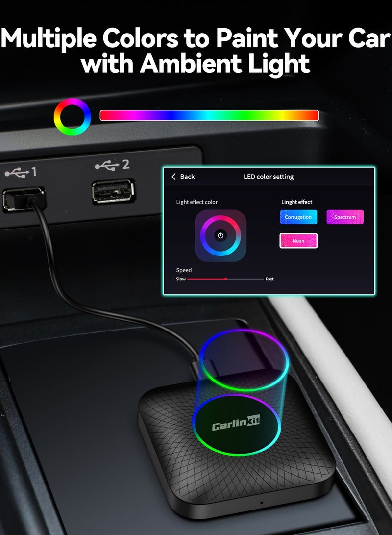 CarlinKit Led CarPlay Android 13 smart systems ai Box QCM 6225 4g 64g wireless Android Auto CarPlay Youtube Netflix tv box for 98% car GMC Mazda Camry Hyundai Audi