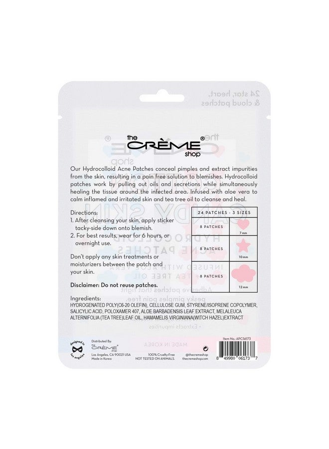 Cotton Candy Skin Hydrocolloid Acne Patches, Acne Healing Dots/Stickers, Acne Treatment Patches With Salicylic Acid And Witch Hazel 3 Sizes, 72 Patches