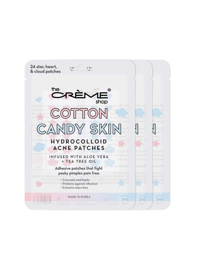 Cotton Candy Skin Hydrocolloid Acne Patches, Acne Healing Dots/Stickers, Acne Treatment Patches With Salicylic Acid And Witch Hazel 3 Sizes, 72 Patches