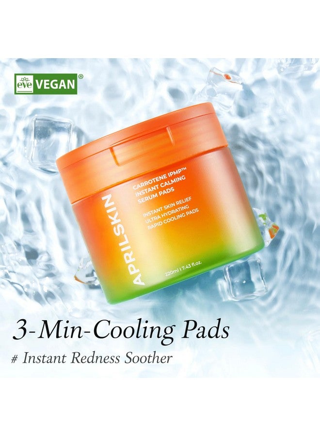 Carrotene Ipmp™ Instant Calming Serum Toner Pads | 5Minute Cooling Serum Pads | Vegan Crueltyfree | Noncomedogenic | Tonerserumsheet Mask Allinone | Korean Skin Care 80 Pads