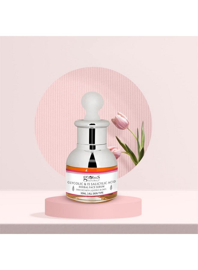 Glycolic & 1% Salicylic Acid Anti Acne Face Serum For Oily & Acne Prone Skin Natural & Ayurvedic Formula Chemical Free Cruelty Free 30 Ml Pack Of 5